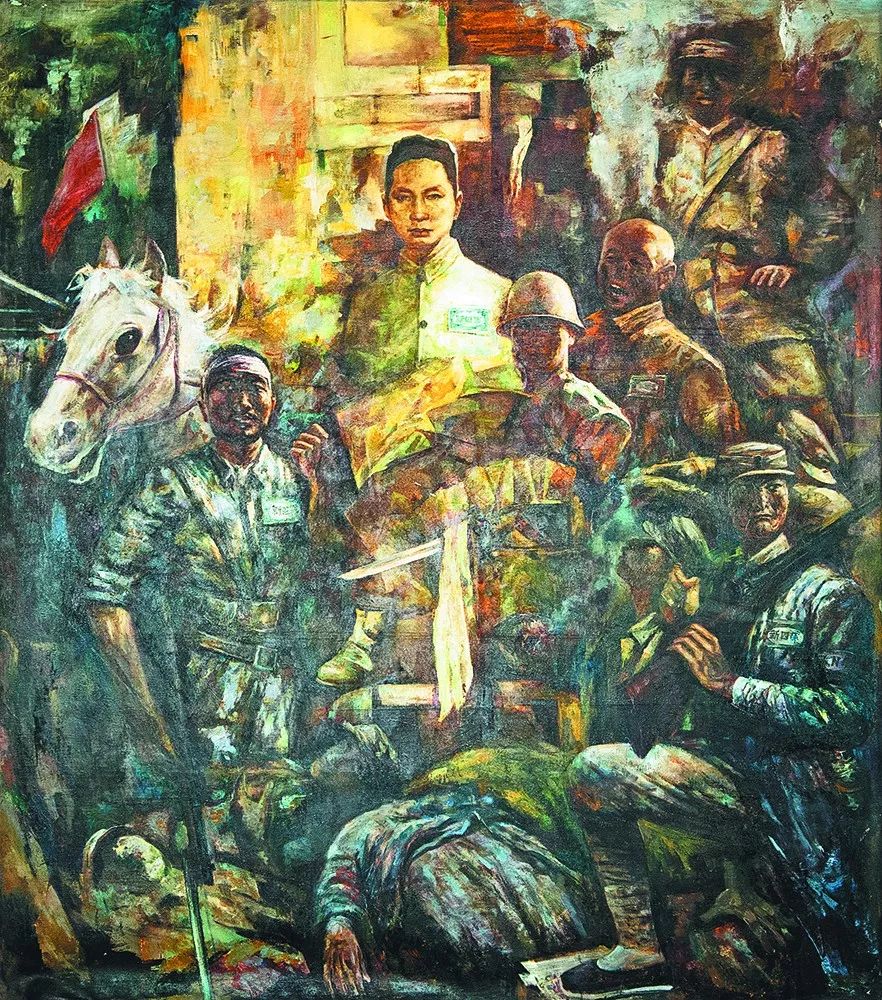描绘皖南事变的《千古奇冤》(170×180cm,2000年)