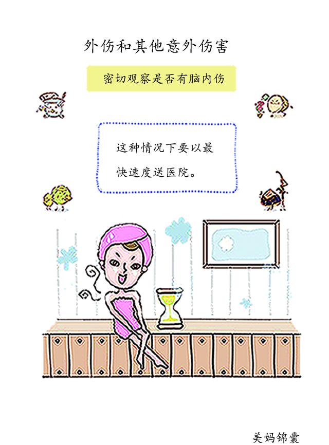                     仔细观察宝宝的摔伤后反应是否有脑内伤？
