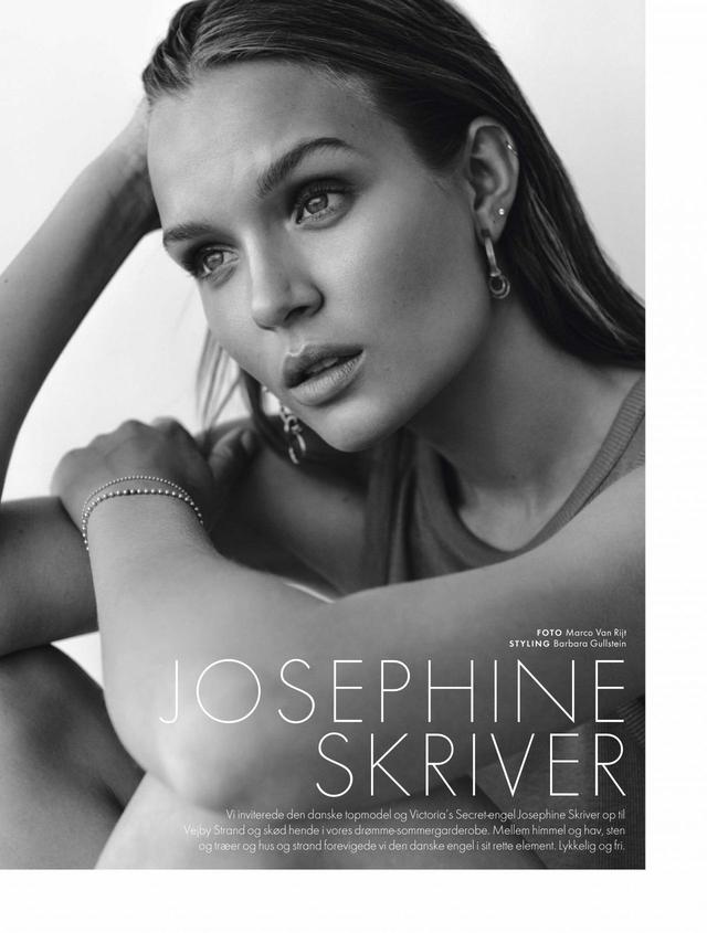 约瑟芬·斯可瑞娃(josephine skriver)登上2019年7月《elle》杂志