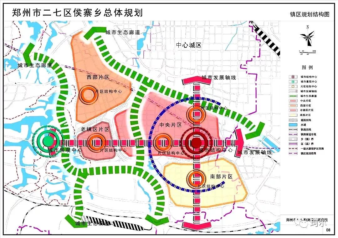 08二七区侯寨乡镇区结构规划图4.