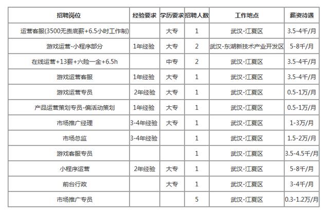 2019武汉楚天优游网络科技有限公司招聘