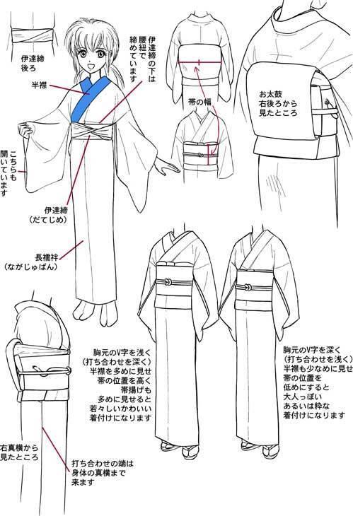 日系动漫中的和服怎么画教你画出和风漫画中的衣服