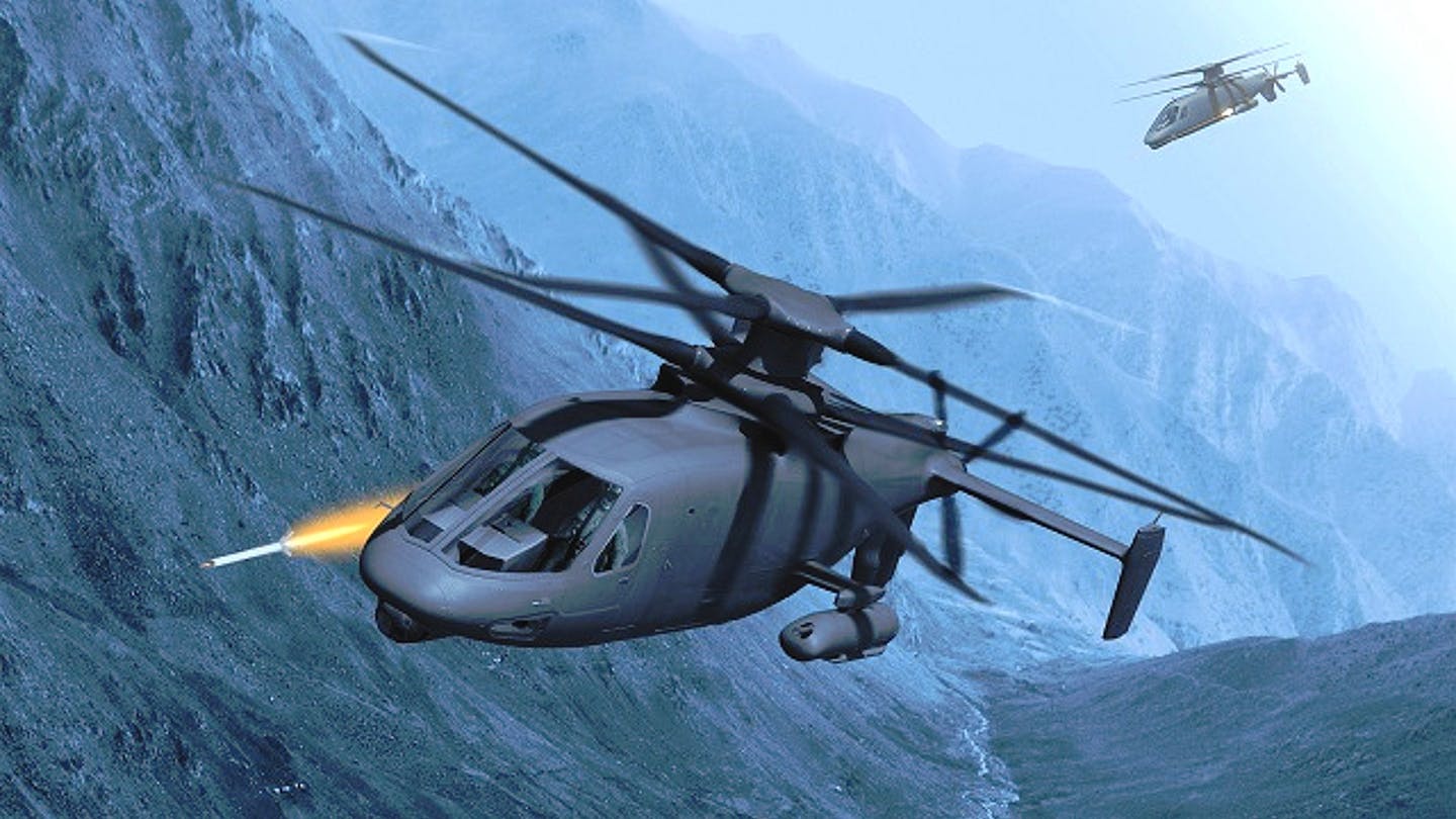 图——s-97 掠夺者复合式直升机的概念图"前行桨叶概念"这一起步于上