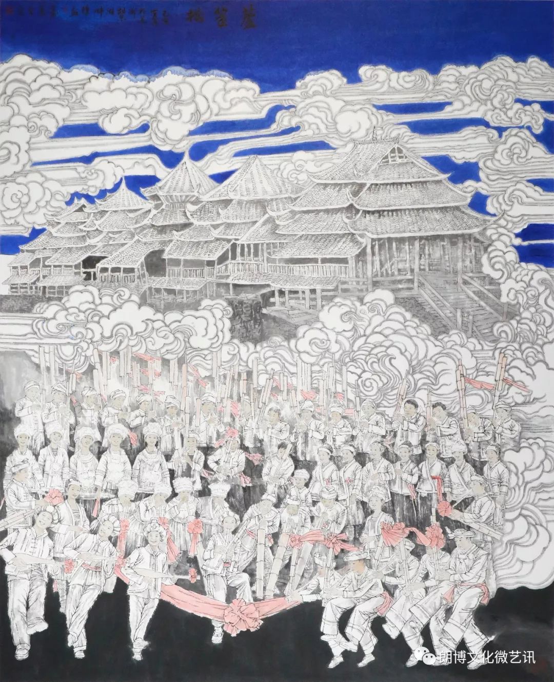 国画  谭永石  《西村五姐》 油画  韦文翔 《壮美广西》 中国画