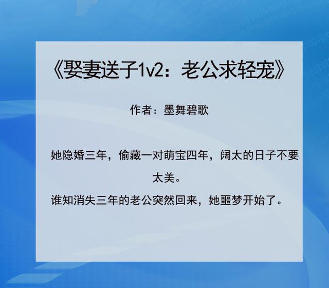 破镜重圆小说推荐,经典《莫负寒夏》《西边雨