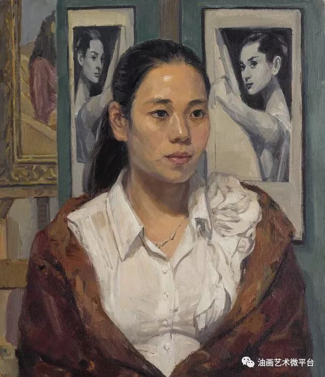 中国油画院林建寿油画少女