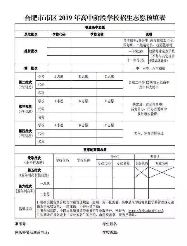 中考家长明天开始志愿填报内附各高中分班速看