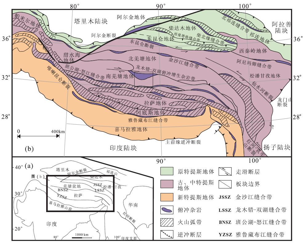 图1—1 青藏高原大地构造格架(据许志琴等,2011)一,洋盆性质和规模