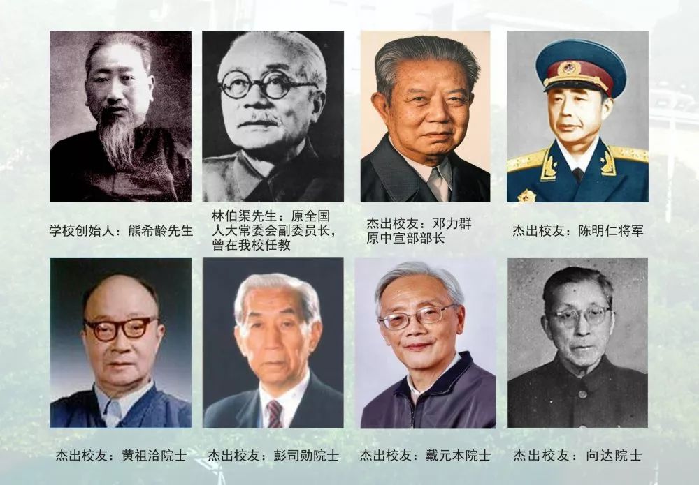 百余年的办学历史,学校名人辈出,一校2位总理,4位院士,还有一批各行各