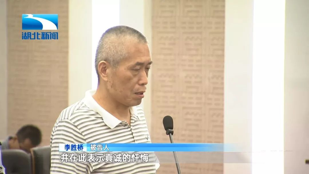 黄陂区政协原主席李胜桥案开庭当庭认罪悔罪视频