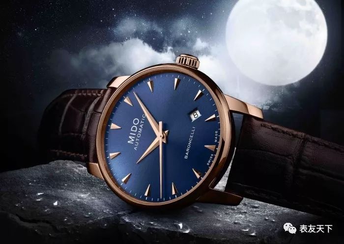 古典艺术风格的面盘设计 mido 美度baroncelli midnight blue永恒系列