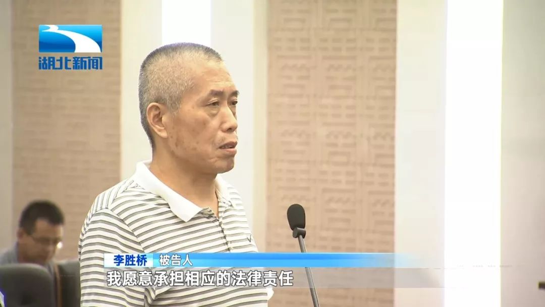 黄陂区政协原主席李胜桥案开庭当庭认罪悔罪视频