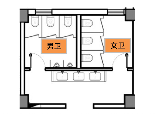 △公共卫生间平面图