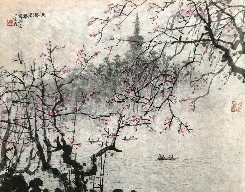 秋山一片红,松溪万点帆——国画山水艺术作品