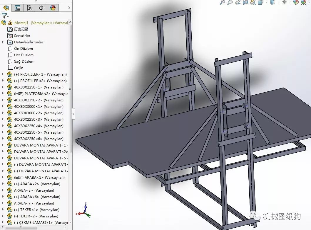 【工程机械】elevator升降平台简易模型3d图纸 solidworks设计