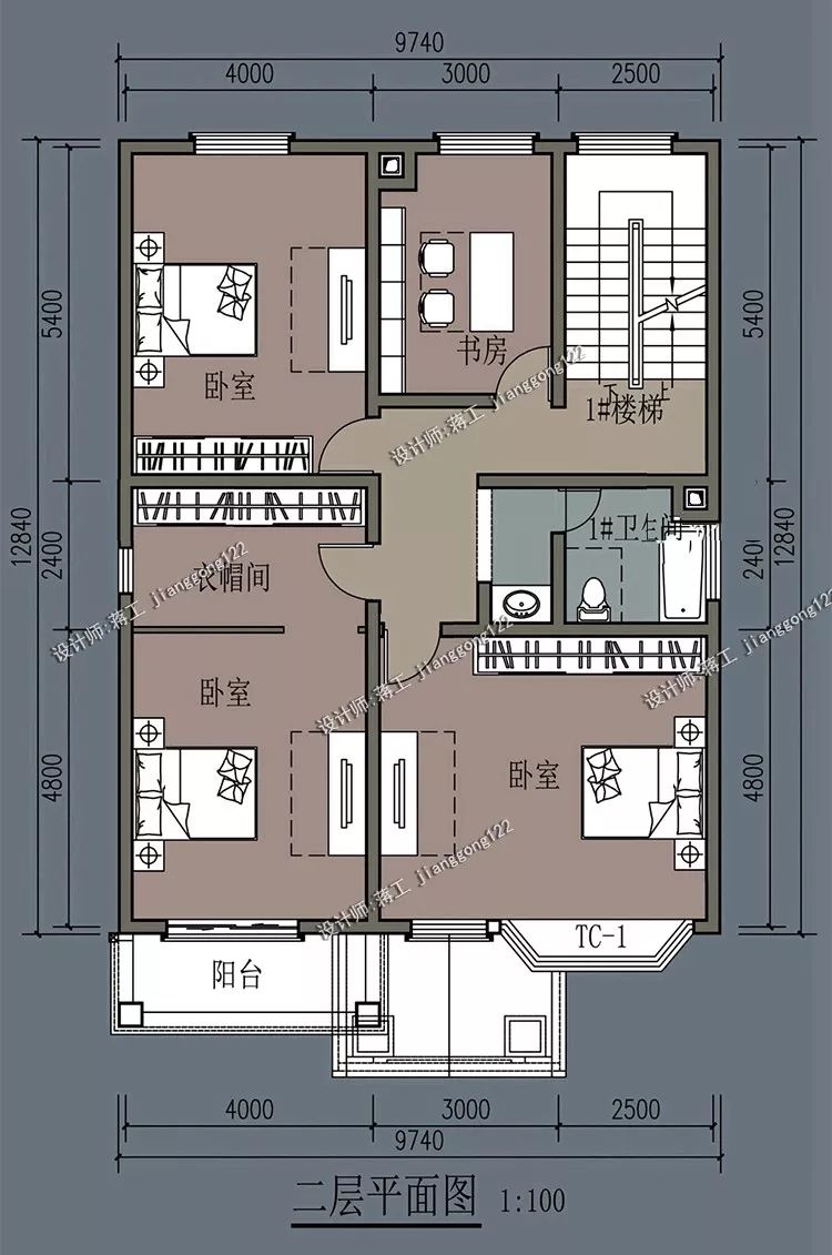 3套受欢迎的平屋顶农村自建房设计图纸2款30万1款带堂屋