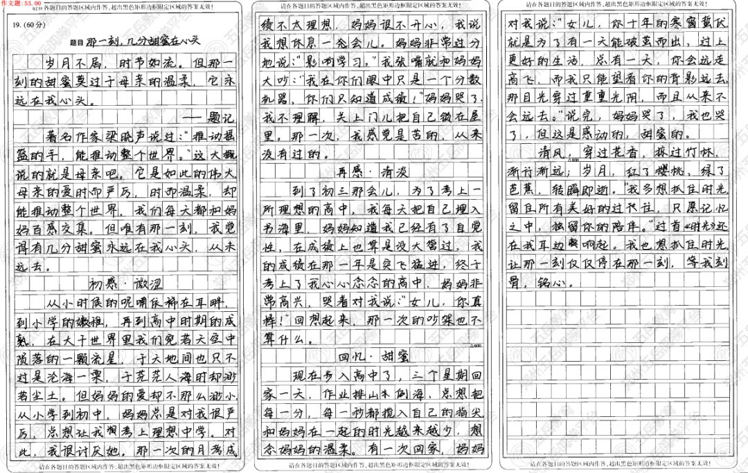 20190701-0702濮阳高一升级考试语文优秀作文