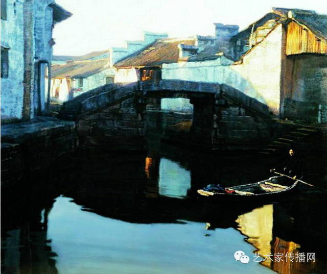 陈逸飞 桥(1984)陈逸飞 故乡的回忆 双桥陈逸飞 童年嬉戏过的地方