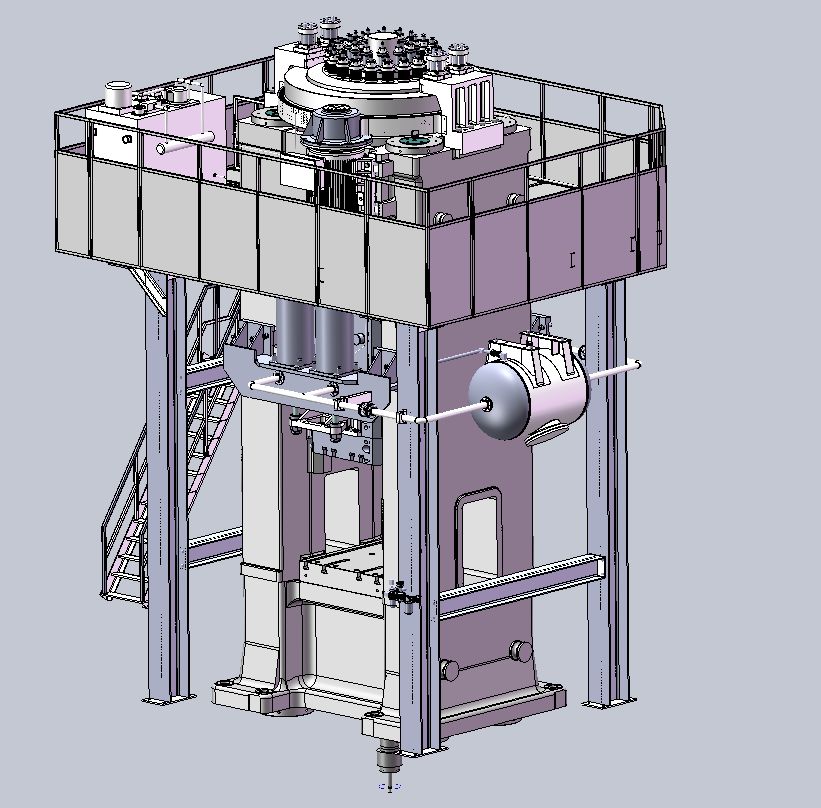 电动螺旋压力机三维模拟图
