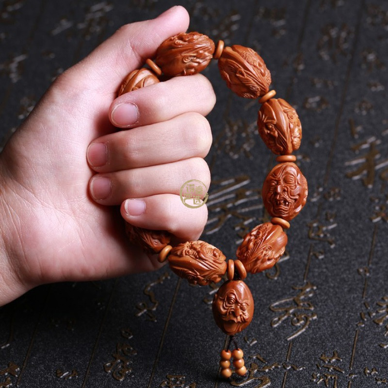 橄榄核手串怎么盘红?