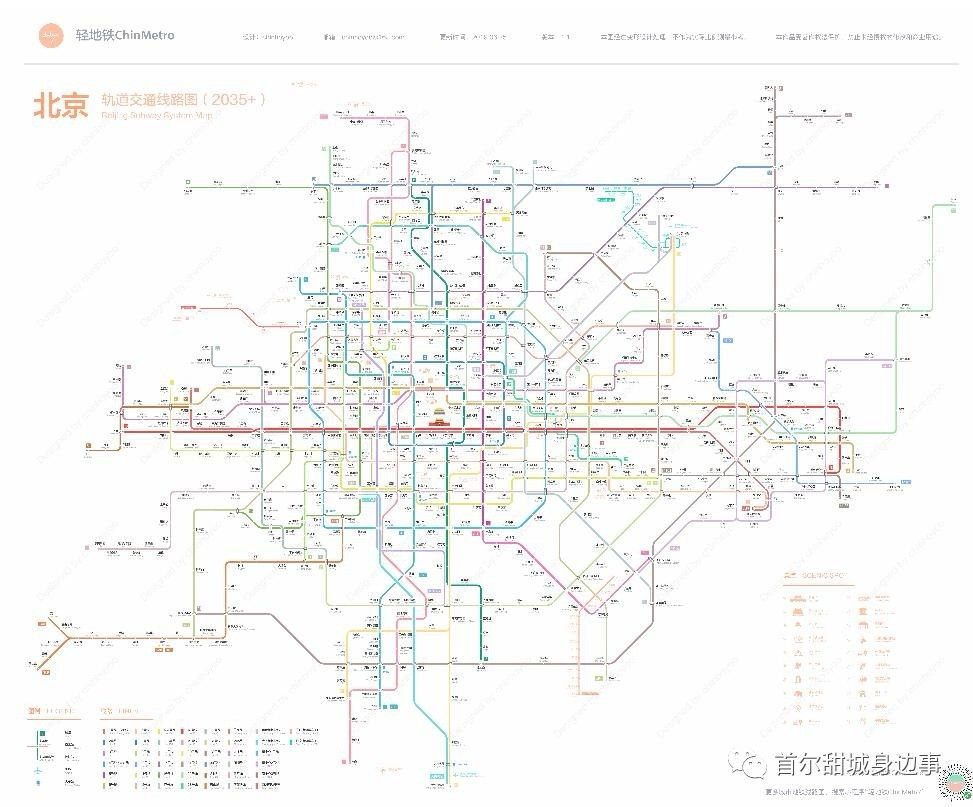 燕郊地铁,平谷线分支(2条)又一版的北京地铁规划图(2035年) 仅供参考