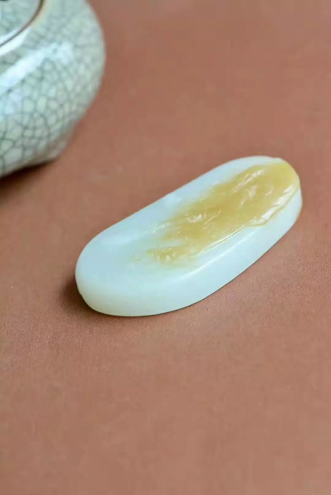 【石木藏品】和田玉羊脂膏关公
