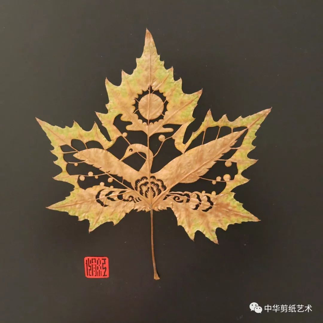 山东王红娟女士剪纸与叶雕艺术赏析