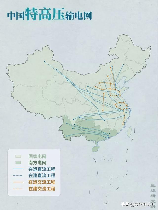 其中21条特高压输电线路在东西南北间交织穿梭,堪称中国大地上又一