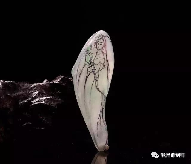 我是雕刻师,精美玉雕绘画工笔线描创作雕刻的第一步—
