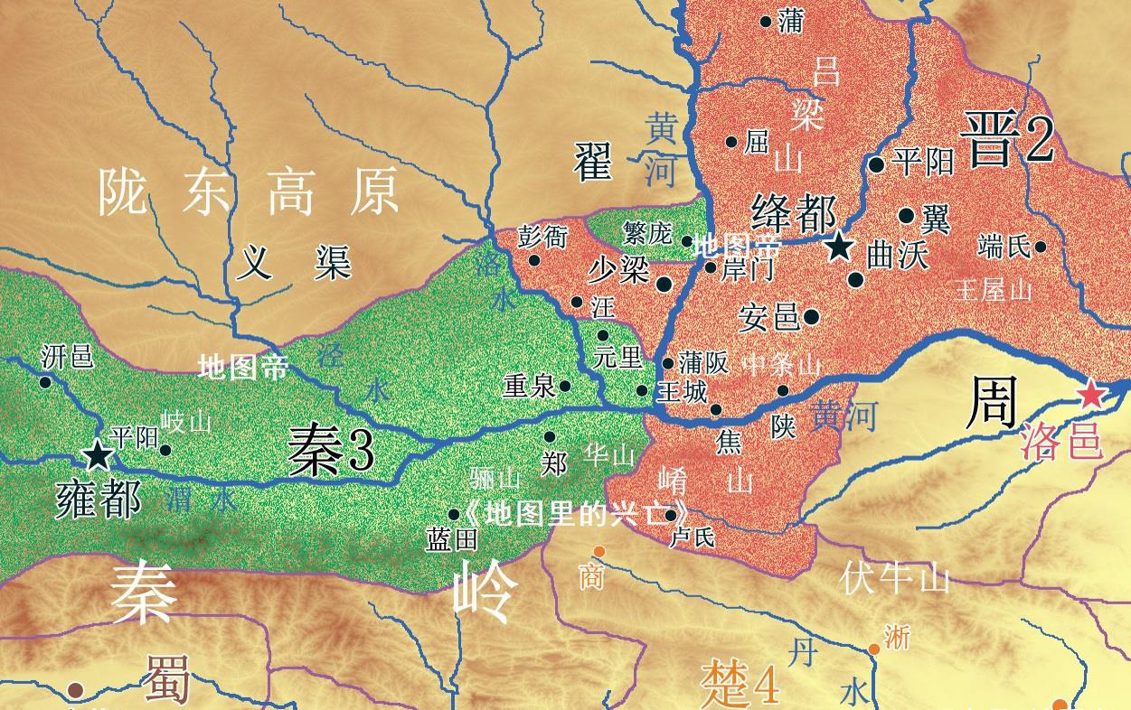 西戎占秦国人口_秦国地图(2)