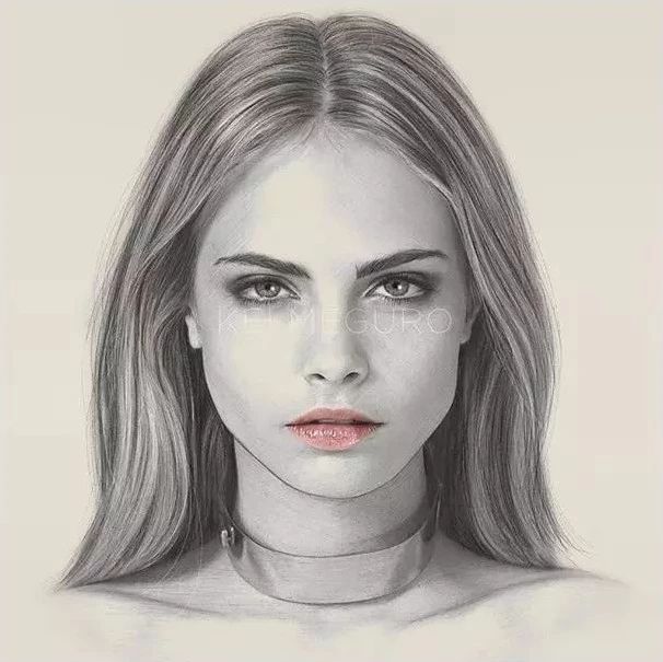 纽约插画师kei meguro笔下的素描女生美得让人移不开眼睛