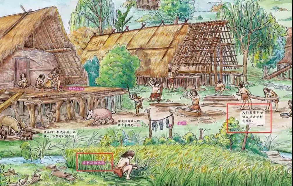 7000年前河姆渡人生活的遥远村落局部图  秦朝是中国历史上第一个