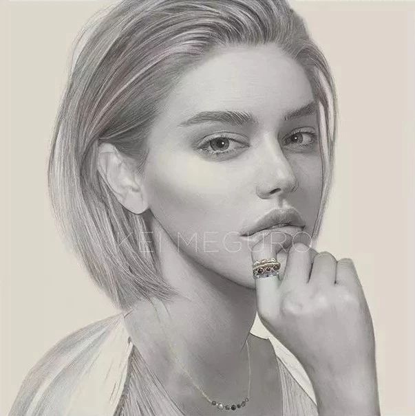 纽约插画师kei meguro笔下的素描女生美得让人移不开眼睛