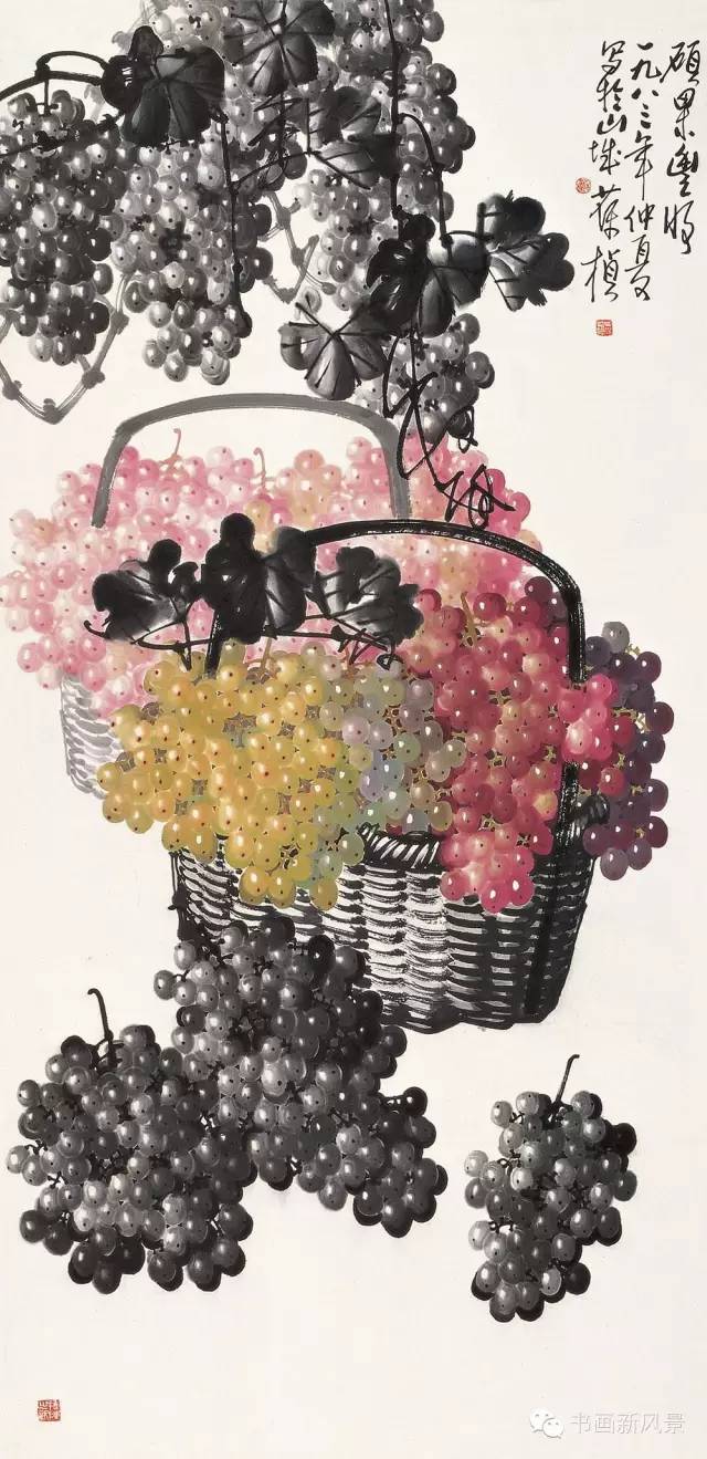 真作　大竹山規 静物画 「葡萄」 国画中最美的葡萄都在这里了！大饱眼福！_搜狐网