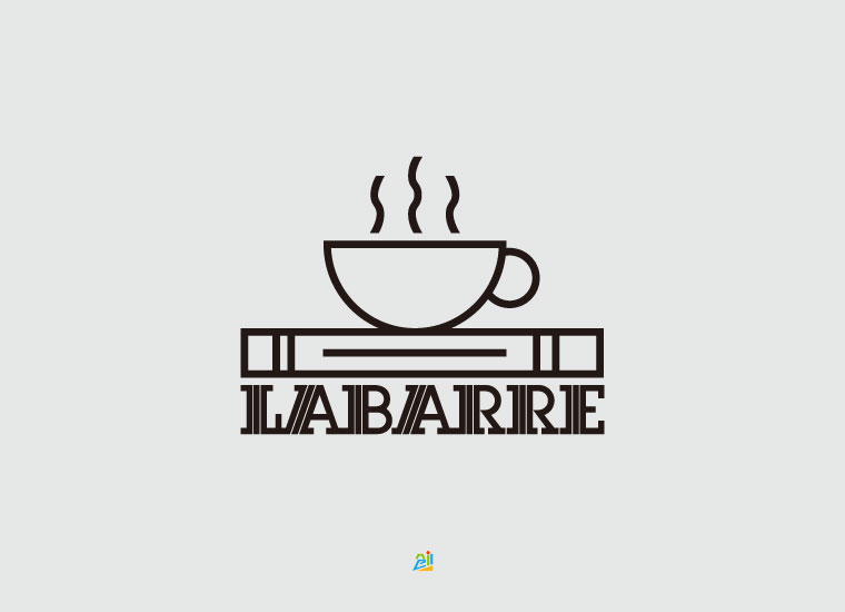 「标志欣赏」labarre书店咖啡屋logo设计