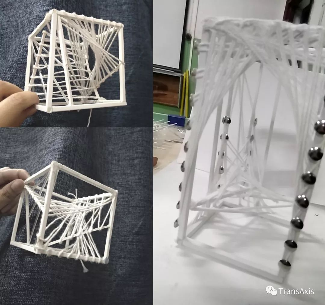 左图为大一的立体构成作业草模,右图为大一的停亭作业草模