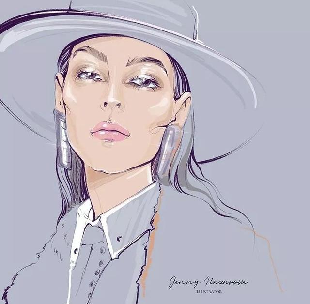 时装画手绘过程分享jennynazarova用最最有力的线条打动你
