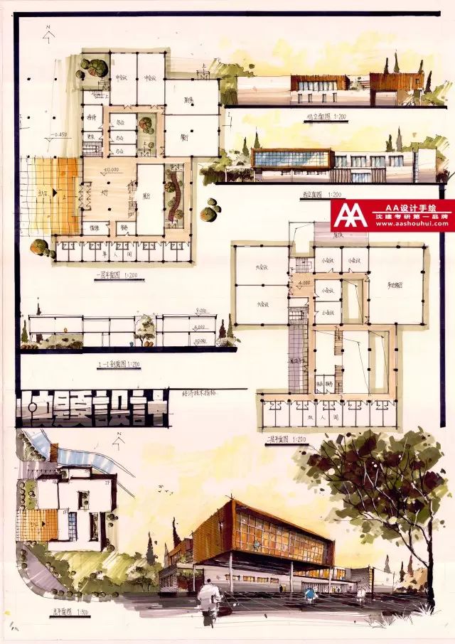 aa分享丨沈建建筑快题优秀作品是这样的!_设计