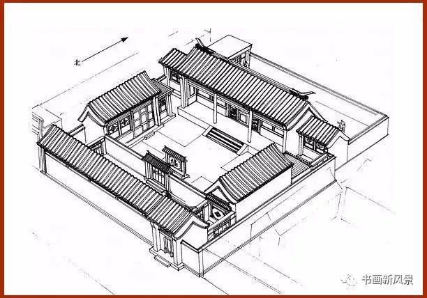 【标准二进四合院】东城区石雀胡同43号 2002年12月25日绘此院院门为