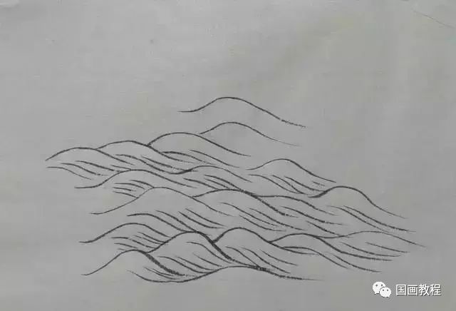 国画教程波浪法涟漪法浪涛法三种方法教你学习画水波纹点赞收藏吧