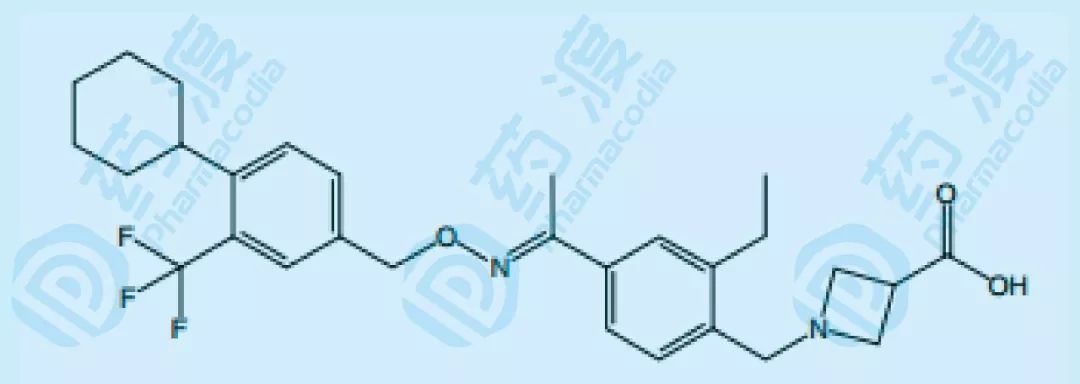 siponimod(西尼莫德)42019年3月20日获美国fda批准上市,用于治疗发作