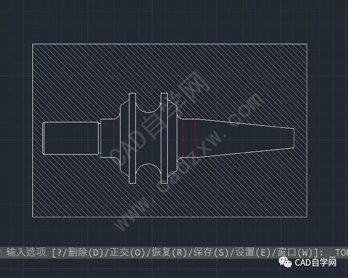 利用cad截面平面快速生成三维模型的二维剖视图