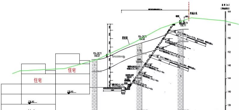 典型板肋式锚杆挡土墙剖