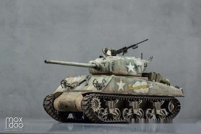 m4a3 76w早期炮塔 雷霆6号 雪地迷彩 模型作品_田宫