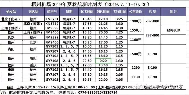 说走就走!梧州西江机场2019夏秋航班来了!(收