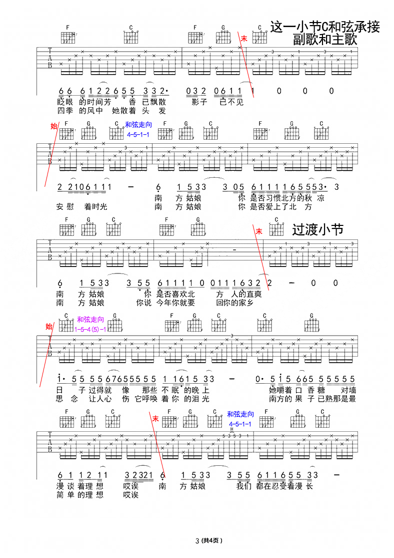 简谱上加和弦_天边简谱加和弦(2)