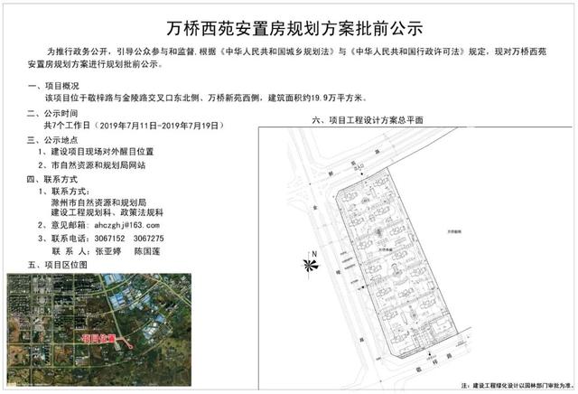 万桥西苑安置房规划方案批前公式