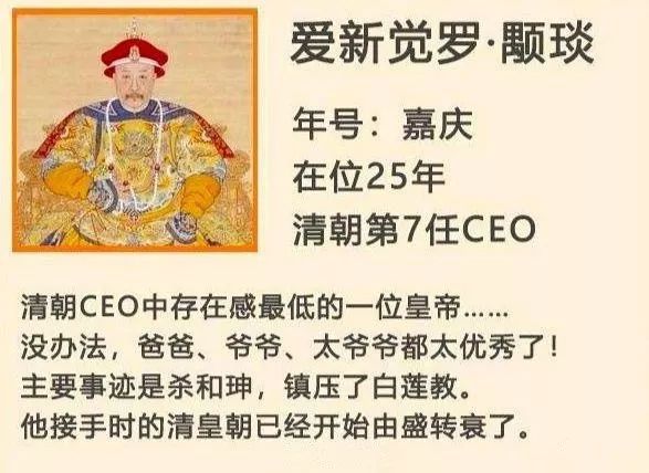 历史还能这么看？一组图带你了解清朝各个CEO的传奇故事！