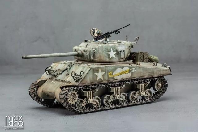 m4a376w早期炮塔雷霆6号雪地迷彩模型作品