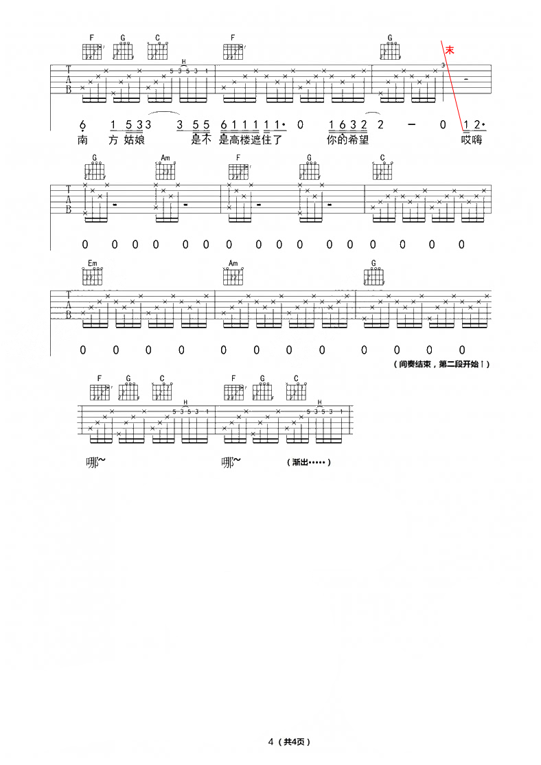 吉他初学者练习曲谱_初学者吉他和弦练习图(3)